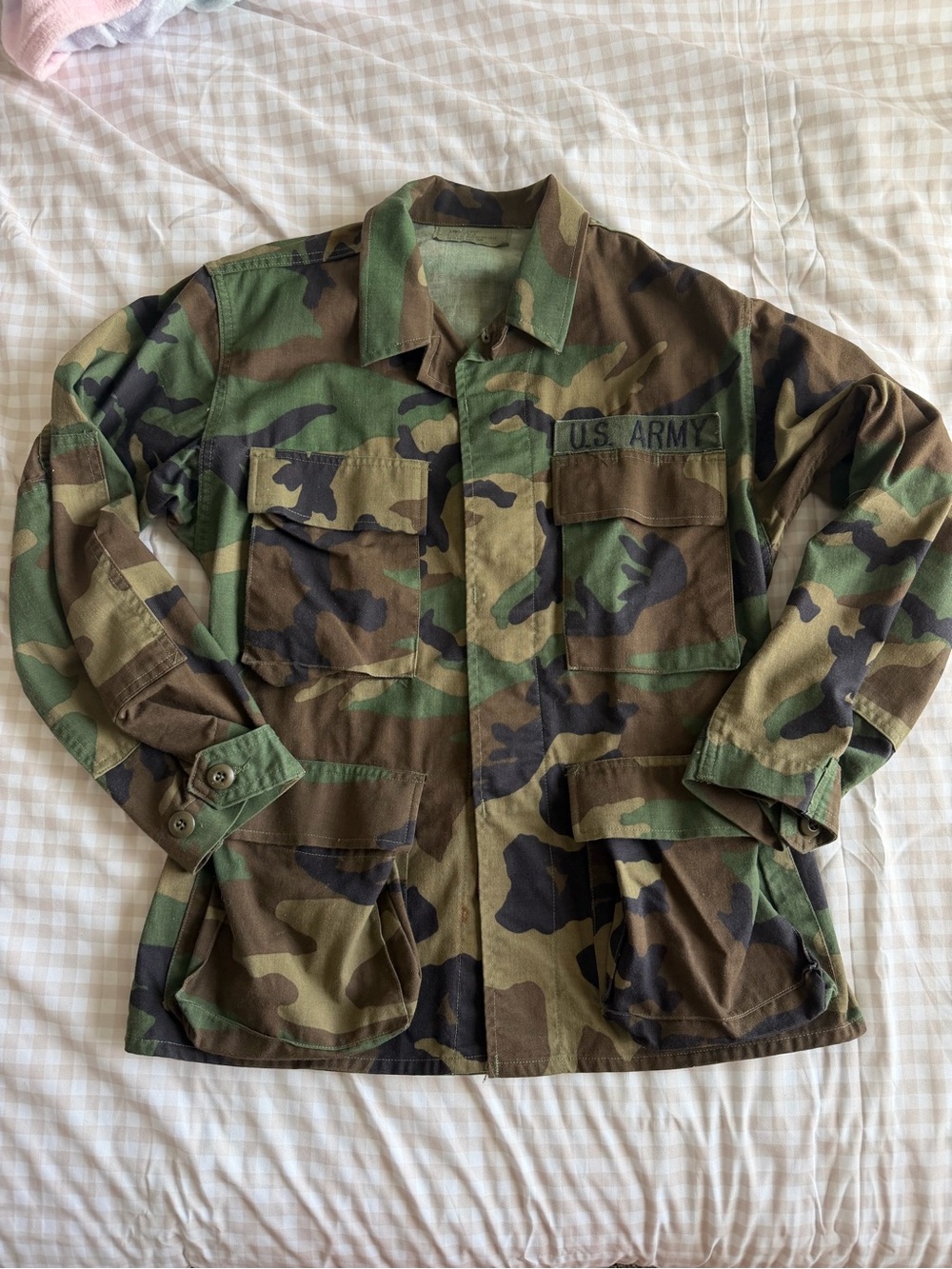 US Army Woodland Camo BDU Military Field Jacket (XS)